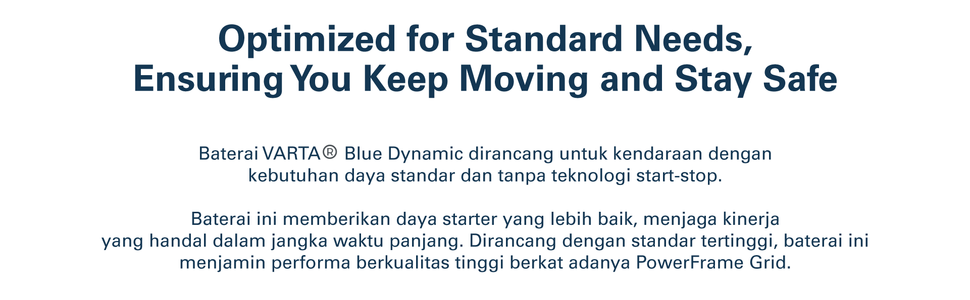 Description of the Blue Dynamic line-up